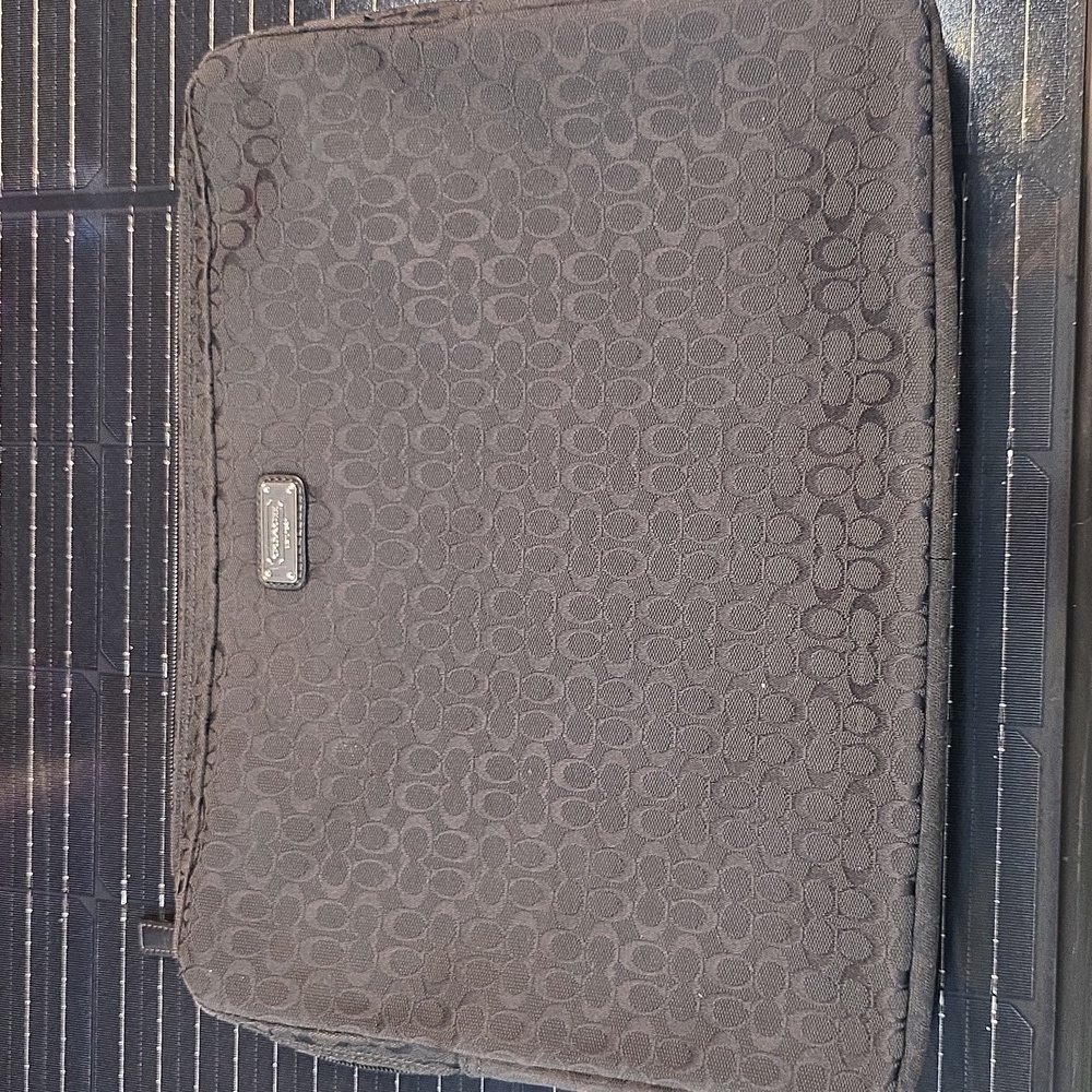 Coach Black Jacquard Signature Logo Unisex Laptop Sleeve